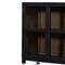 Clarence Rustic Lodge Black Solid Oak Wood Clear Glass Media Cabinet