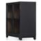 Clarence Rustic Lodge Black Solid Oak Wood Clear Glass Media Cabinet