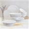Pietra Serena Modern Classic White Stoneware 16 Piece Place Setting