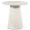 Barley Industrial Loft White Concrete Round Pedestal Outdoor Side Table