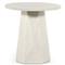Barley Industrial Loft White Concrete Round Pedestal Outdoor Side Table