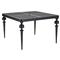 Hermine French Black Patterned Aluminum Outdoor Square Dining Table - 45&quot;W