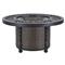 Hermine French Black Aluminum Brown Woven Wicker Base Outdoor Fire Pit Table