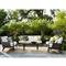 Hermine French Country Black Aluminum White Upholstered Outdoor Lounge Chair