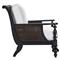 Hermine French Country Black Aluminum White Upholstered Outdoor Lounge Chair