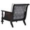 Hermine French Country Black Aluminum White Upholstered Outdoor Lounge Chair