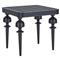 Hermine French Country Black Patterned Aluminum Outdoor Square End Table