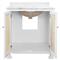 Worlds Away Boyd Coastal White Marble Cane White Wood Vanity Sink - 31&quot;