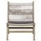 Liana Coastal Beach Grey Teak Wood Woven Rope Cushion Outdoor Lounge Chair
