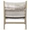 Liana Coastal Beach Grey Teak Wood Woven Rope Cushion Outdoor Lounge Chair