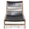 Liana Coastal Beach Natural Teak Wood Dark Grey Woven Rope Outdoor Chaise Lounge
