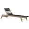 Liana Coastal Beach Natural Teak Wood Dark Grey Woven Rope Outdoor Chaise Lounge