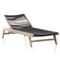 Liana Coastal Beach Natural Teak Wood Dark Grey Woven Rope Outdoor Chaise Lounge