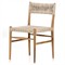 Mable Global Bazaar Beige Wicker Seat Natural Teak Outdoor Dining Chair