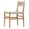 Mable Global Bazaar Beige Wicker Seat Natural Teak Outdoor Dining Chair