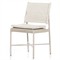 Rosalie Modern Classic Cream Upholstered Taupe Aluminum Outdoor Dining Chair