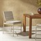 Rosalie Modern Classic Cream Upholstered Taupe Aluminum Outdoor Dining Chair