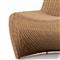 Ivanna Coastal Beach Brown Woven Wicker Outdoor Lounge Chair