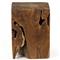 Santiago Rustic Lodge Natural Teak Wood Square Outdoor Stool