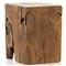 Santiago Rustic Lodge Natural Teak Wood Square Outdoor Stool