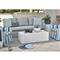 Jenieva French Country White Concrete Rectangular Block Outdoor Coffee Table