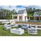 Jenieva French Country White Concrete Rectangular Block Outdoor Coffee Table