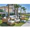 Jenia Coastal Beach White Cast Concrete Drum Outdoor Coffee Table