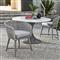 Jesiel French White Faux Marble Grey Concrete Round Outdoor Dining Table - 48&quot;W