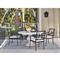 Lindale French Country White Cushion Grey Aluminum Outdoor Dining Arm Chair