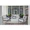 Lindale French Country Grey Aluminum White Cushion Back Outdoor Sofa - 74&quot;W