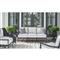 Lindale French Country Grey Aluminum White Cushion Back Outdoor Sofa - 74&quot;W