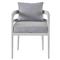 Rianne French Country Grey Cushion White Aluminum Outdoor Dining Arm Chair