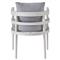 Rianne French Country Grey Cushion White Aluminum Outdoor Dining Arm Chair