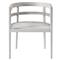 Rianne French Country Grey Cushion White Aluminum Outdoor Dining Arm Chair