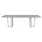 Rianne French Grey Concrete White Metal Rectangular Outdoor Dining Table - 96&quot;W