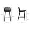 Lou Industrial Loft Black Steel Low Back Outdoor Counter Stool - Set of 2