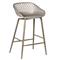 Mark Industrial Loft Grey Steel Low Back Outdoor Counter Stool - Set of 2