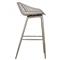 Mark Industrial Loft Grey Steel Low Back Outdoor Counter Stool - Set of 2