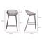 Mark Industrial Loft Grey Steel Low Back Outdoor Counter Stool - Set of 2