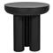 Gino Industrial Loft Black Concrete Round Outdoor Side Table