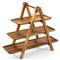 Sulsen Coastal Brown Acacia Wood 3 Tier Serving Tray