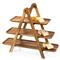 Sulsen Coastal Brown Acacia Wood 3 Tier Serving Tray