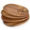Collette French Country Brown Acacia Wood Wine Appetizer Tray - Set of 4