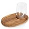 Collette French Country Brown Acacia Wood Wine Appetizer Tray - Set of 4