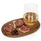 Collette French Country Brown Acacia Wood Wine Appetizer Tray - Set of 4