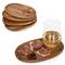 Collette French Country Brown Acacia Wood Wine Appetizer Tray - Set of 4