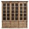 Dustin French Country Brown Pine Wood 6 Door Bookcase