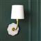 Camilla French Country Natural White Alabaster Armed Sconce