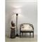 Sheryll Rustic Lodge White Hide Black Steel Column Floor Lamp