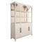 Edison French Country White Wood 2 Door Display Case China Cabinet